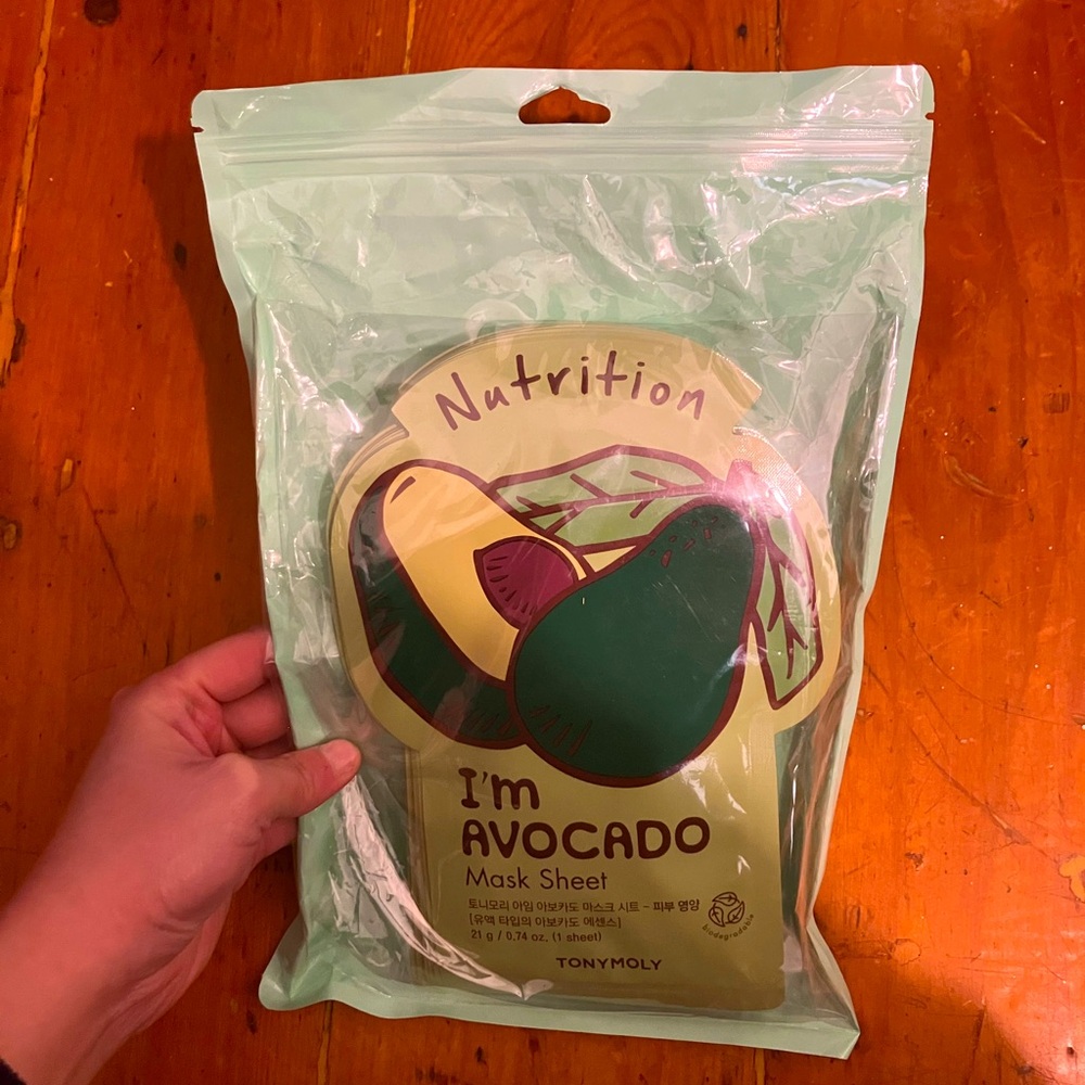 Pack of 10 TonyMoly Nutrition I’m Avocado Sheet Masks